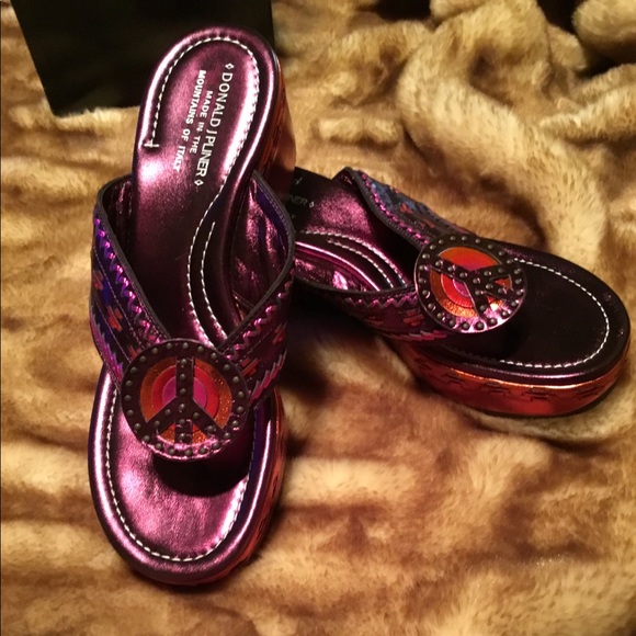 Donald J. Pliner | Shoes | Donald Pliner Retro Peace Sign Studded Metallic  | Poshmark